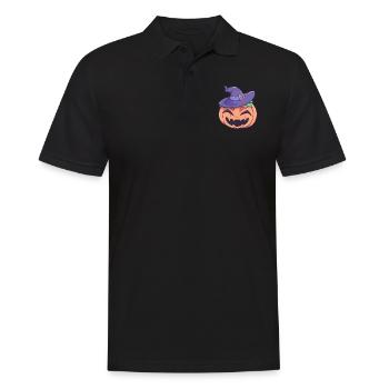 Kürbis Hexe Halloween Monster - Männer Poloshirt - Schwarz - Vorne - Kai (181cm)