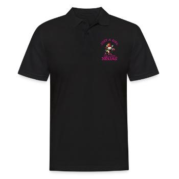 Just A Girl Who Loves Ninjas Einhorn - Männer Poloshirt - Schwarz - Vorne - Kai (181cm)