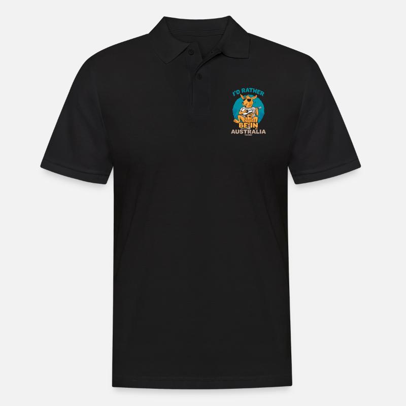 I'd Rather Be In Australia - Männer Poloshirt - Schwarz