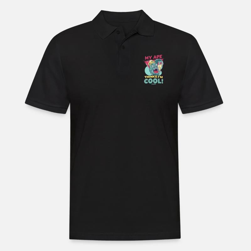 My Ape Thinks I'm Cool - Männer Poloshirt - Schwarz