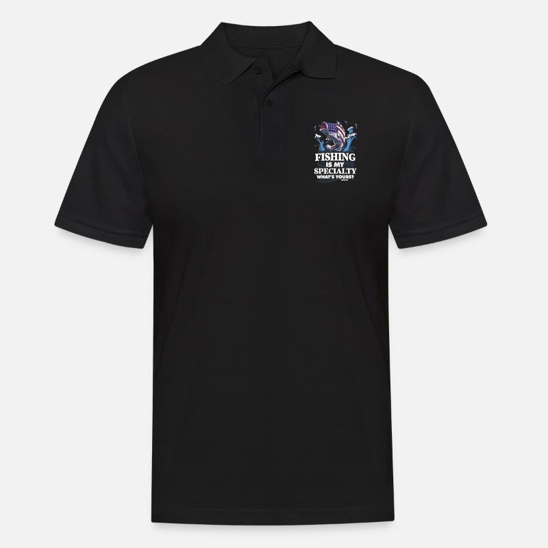 Angler - Männer Poloshirt - Schwarz