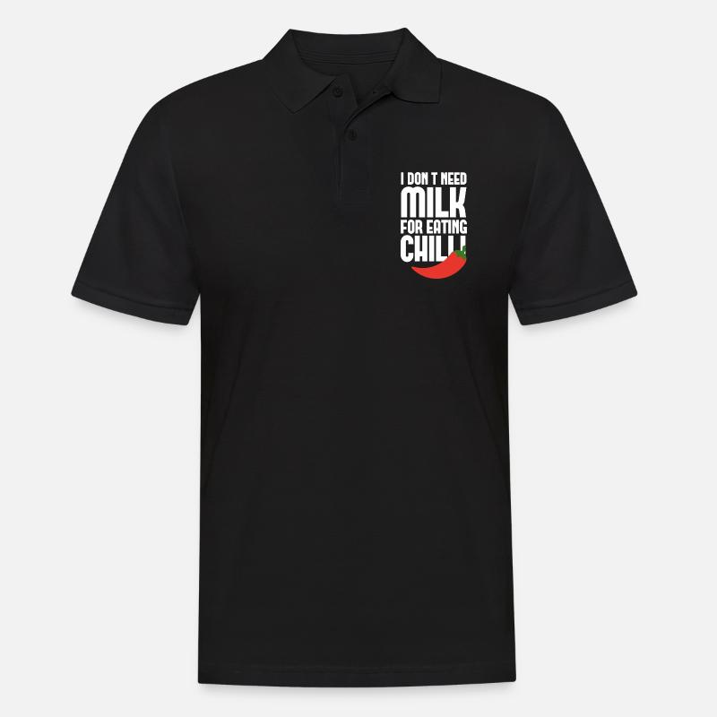 Milch vs Chili - Männer Poloshirt - Schwarz