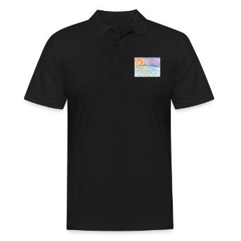 Sonnenuntergang - Männer Poloshirt - Schwarz - Vorne - Kai (181cm)