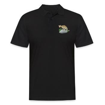 kleiner Ozelot - Männer Poloshirt - Schwarz - Vorne - Kai (181cm)