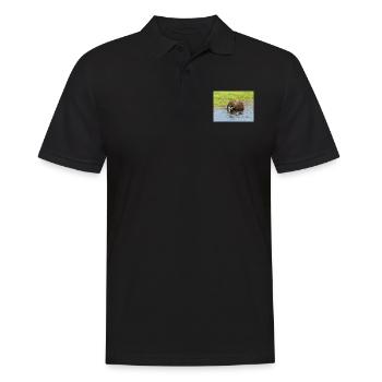 Landscape in Chobe National Park on Sedudu Island - Men's Polo Shirt - black - Front - Kai (181cm)