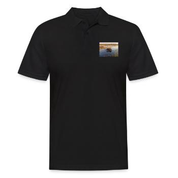 elephants at the water in Namibia Africa - Men's Polo Shirt - black - Front - Kai (181cm)