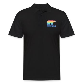 Papa bear Geschenk Vater Vatertag - Männer Poloshirt - Schwarz - Vorne - Kai (181cm)