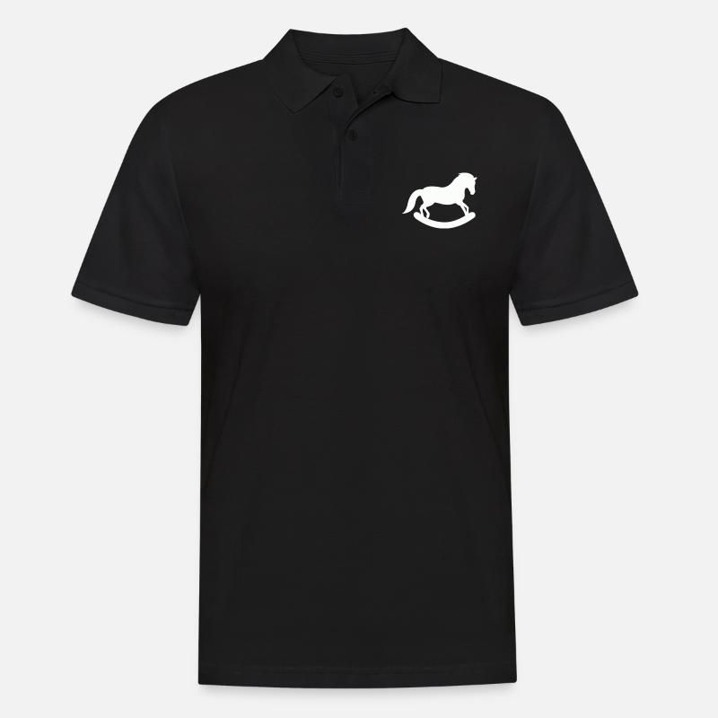 Schaukelpferd - Männer Poloshirt - Schwarz