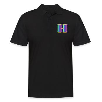 Multicolored letter h - original gift idea - Men's Polo Shirt - black - Front - Kai (181cm)