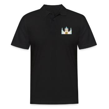 Prinzenburg blau, weiß und gold - Männer Poloshirt - Schwarz - Vorne - Kai (181cm)