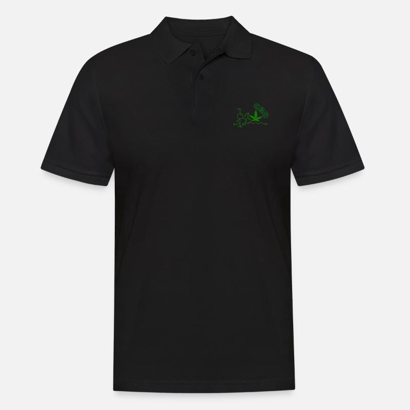 Structure moléculaire du CBD - Polo Homme - noir