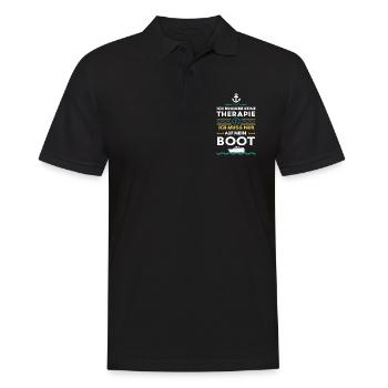 Ich Muss Nur Auf Mein Boot für einen - Männer Poloshirt - Schwarz - Vorne - Kai (181cm)