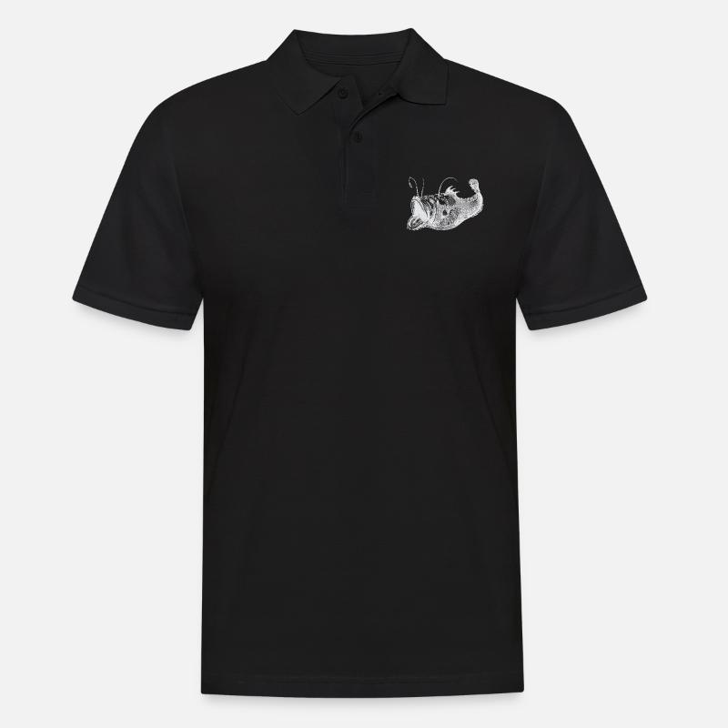 Poisson profond blanc - Polo Homme - noir