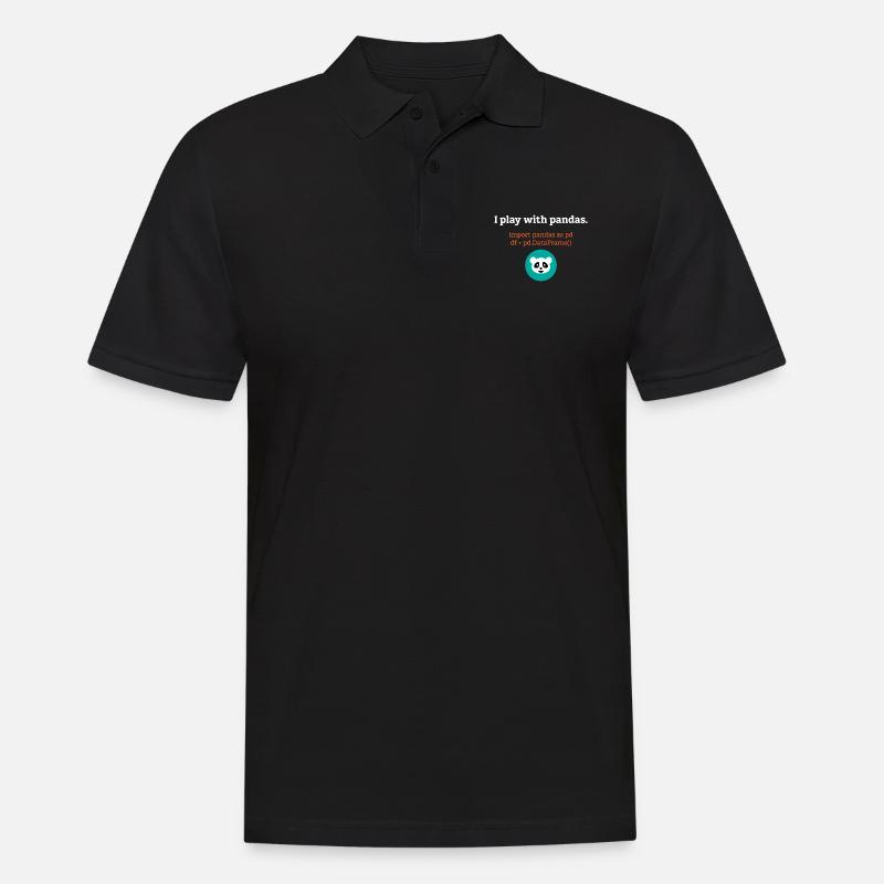 Pandas Datenwissenschaft Informatik Geschenk - Männer Poloshirt - Schwarz