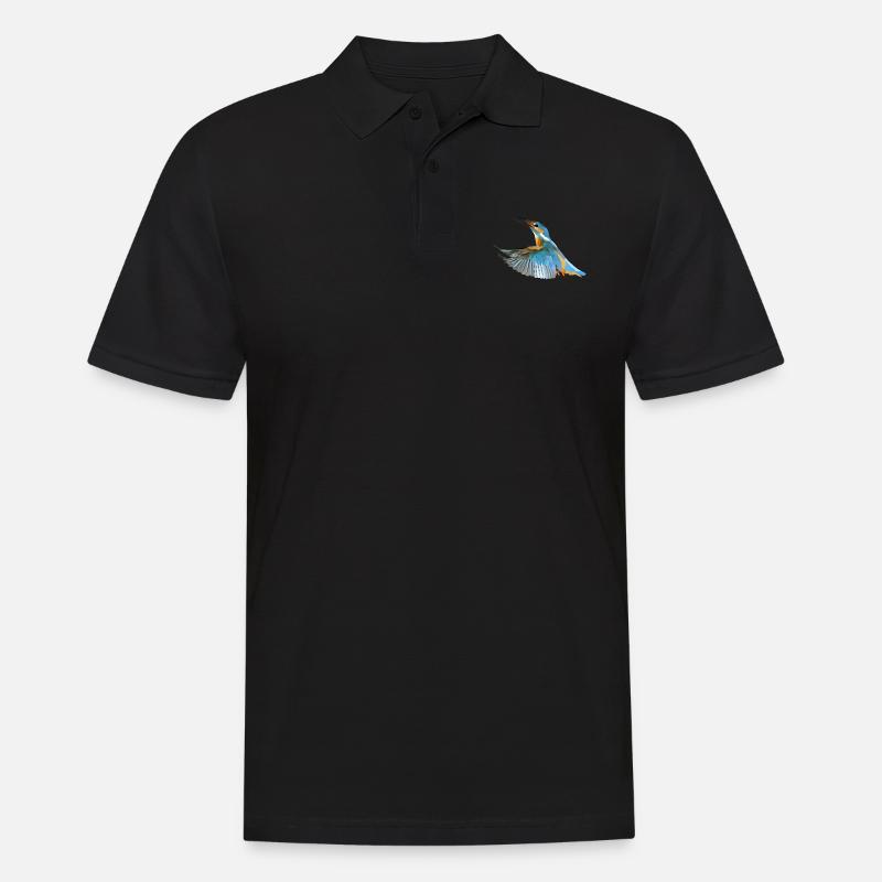 Polyart Eisvogel - Männer Poloshirt - Schwarz