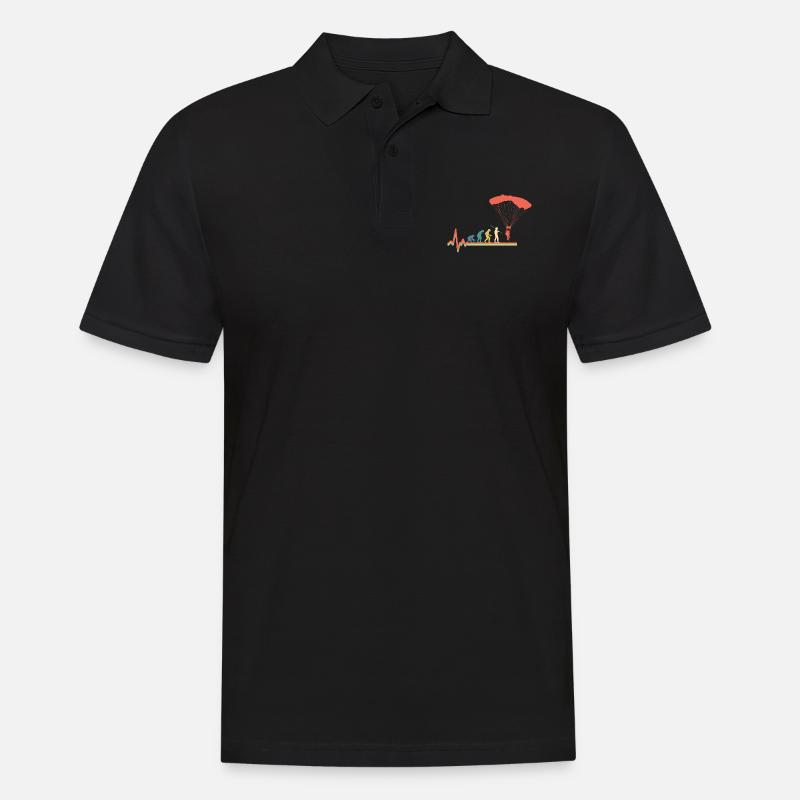 Parachutisme Évolution du parachutisme - Polo Homme - noir