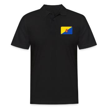 GRAN CANARIA FLAG round corner 400 dpi - Männer Poloshirt - Schwarz - Vorne - Kai (181cm)