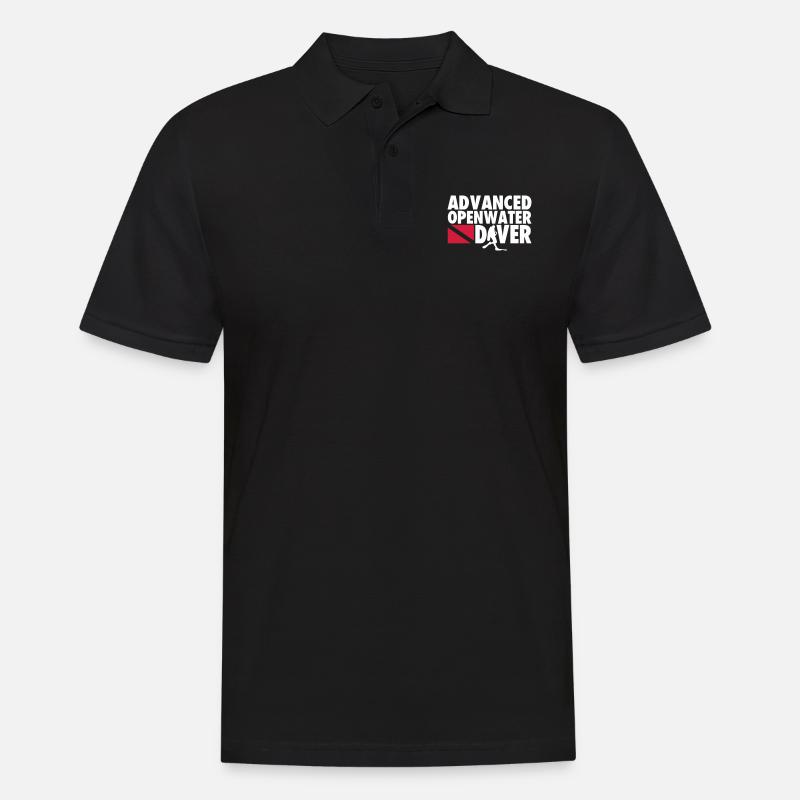 plongeur avancé en eau libre - Polo Homme - noir
