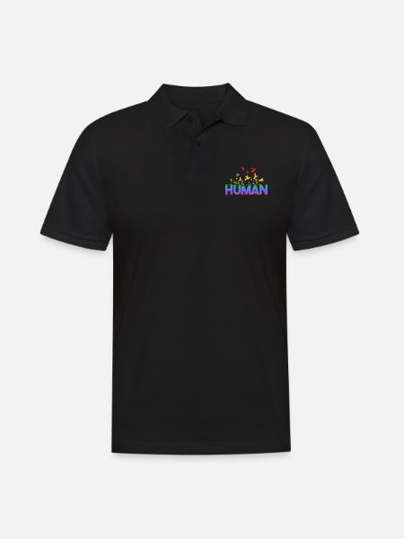 Liebe Human Regenbogen Gay Pride - LGBT - Männer Poloshirt - Schwarz