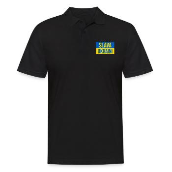 Slava Ukraini - Männer Poloshirt - Schwarz - Vorne - Kai (181cm)