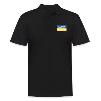 Slava Ukraini drapeau ukrainien - Polo Homme - noir - Devant - Kai (181cm)