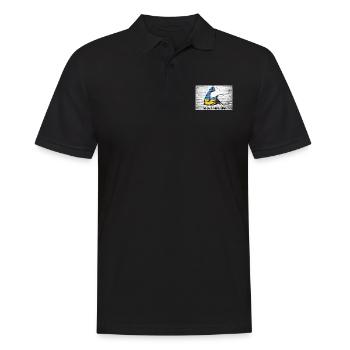 Slava Ukraini lettrage devise Ukraine muscles flexibles - Polo Homme - noir - Devant - Kai (181cm)