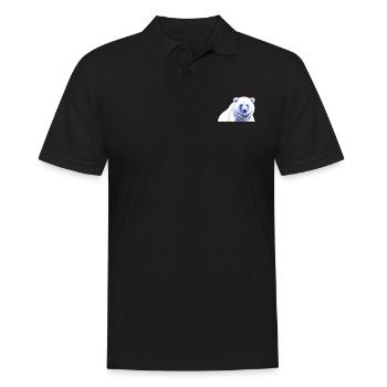 Blue White Polar Bear - Men's Polo Shirt - black - Front - Kai (181cm)