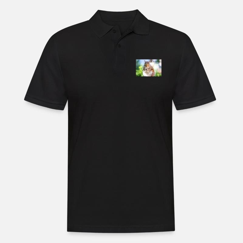 Eating Grey squirrel Grauhörnchen - Men's Polo Shirt - black