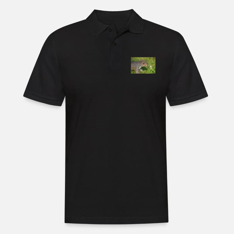 Grey squirrel Grauhörnchen Sciurus carolinensis - Men's Polo Shirt - black