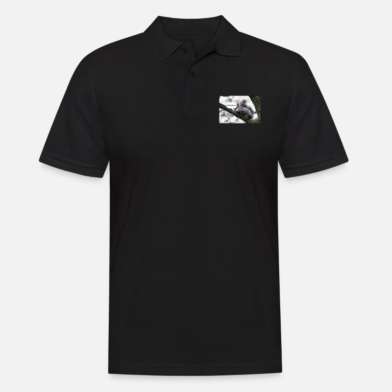 Eichhörnchen, Isibat - Männer Poloshirt - Schwarz