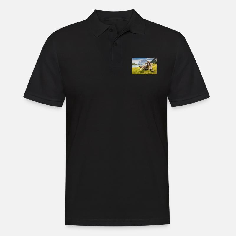 Kühe am Sebensee - Männer Poloshirt - Schwarz