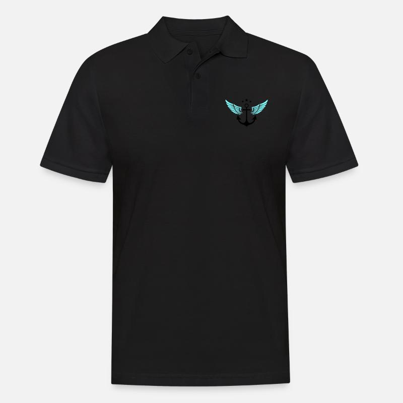 anker symbol - Männer Poloshirt - Schwarz