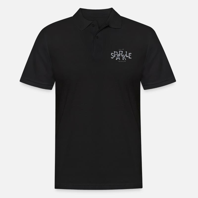Funkelnde Buchstaben Abbildung mit Inschrift - Männer Poloshirt - Schwarz