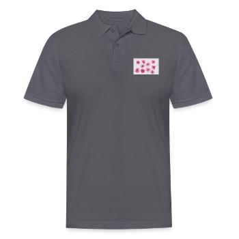 POPPY Pink Red - Men's Polo Shirt - charcoal grey - Front - Nico (186cm)