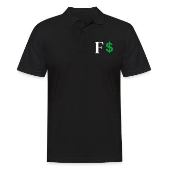 Buchstabe f Dollar - Männer Poloshirt - Schwarz - Vorne - Kai (181cm)