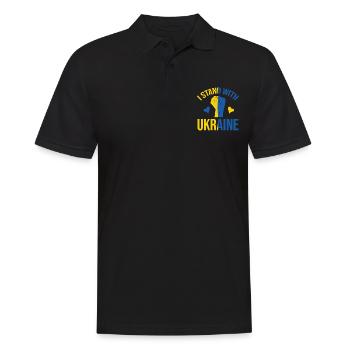 Je suis aux côtés de l’Ukraine - Polo Homme - noir - Devant - Kai (181cm)