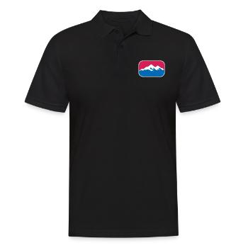 Berge Wandern Logo Schnee Alpen lustiges Geschenk - Männer Poloshirt - Schwarz - Vorne - Kai (181cm)