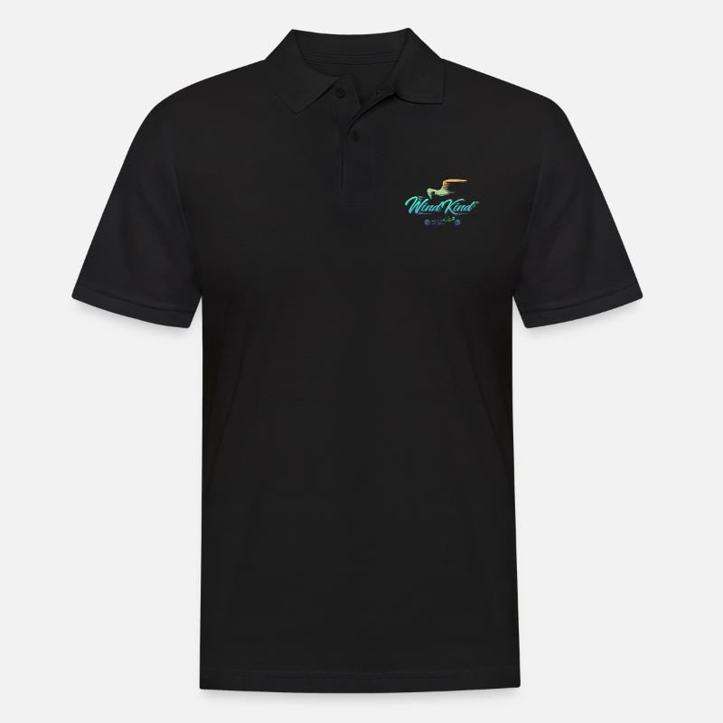 WindKind Möwe - Männer Poloshirt - Schwarz