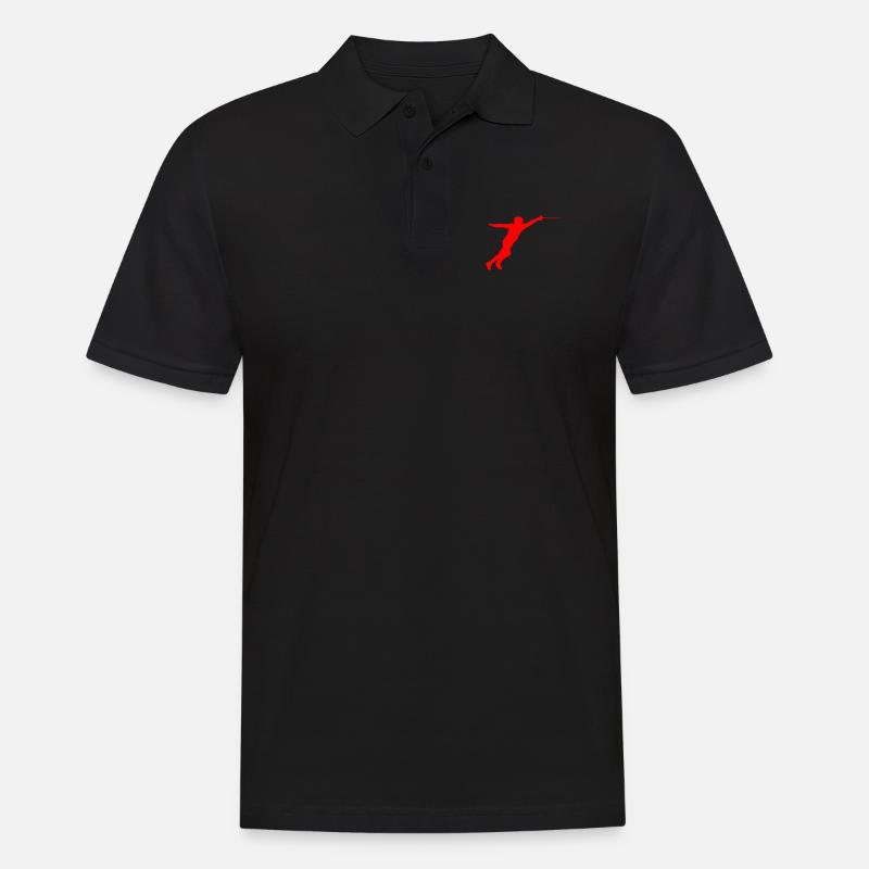Fechten Fechter Silhouette - Männer Poloshirt - Schwarz
