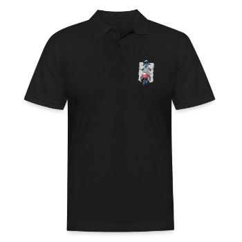 Dackel Rocker auf Motorrad Biker Geschenk 1187 - Männer Poloshirt - Schwarz - Vorne - Kai (181cm)