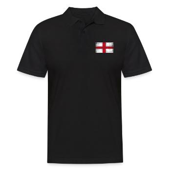 heart england london love english english english flavour - Men's Polo Shirt - black - Front - Kai (181cm)