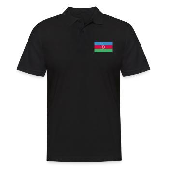 Aserbaidschans Flagge WM EM - Männer Poloshirt - Schwarz - Vorne - Kai (181cm)