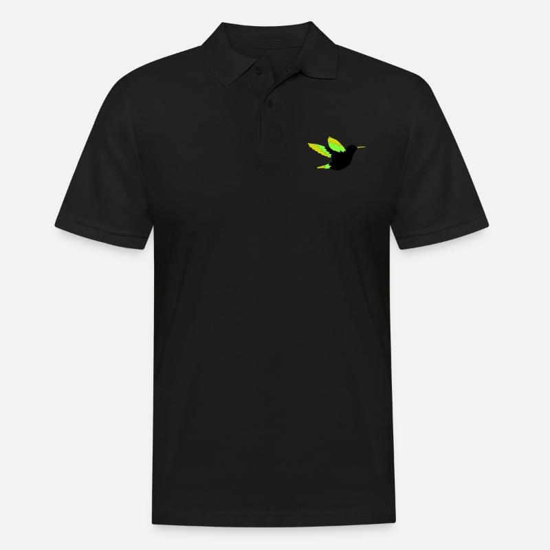 kolibri 01 - Männer Poloshirt - Schwarz