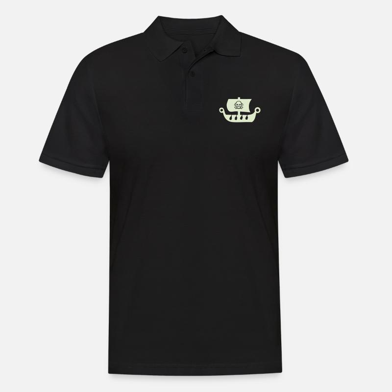 piratenschiff - Männer Poloshirt - Schwarz