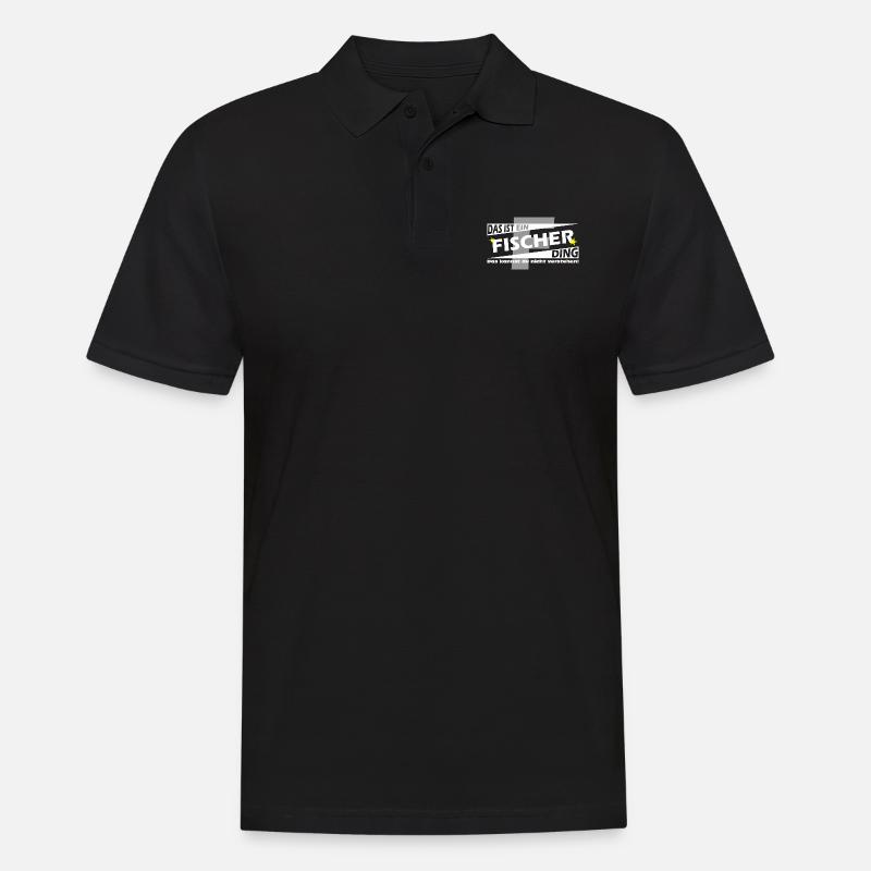 Fischer Ding - Männer Poloshirt - Schwarz