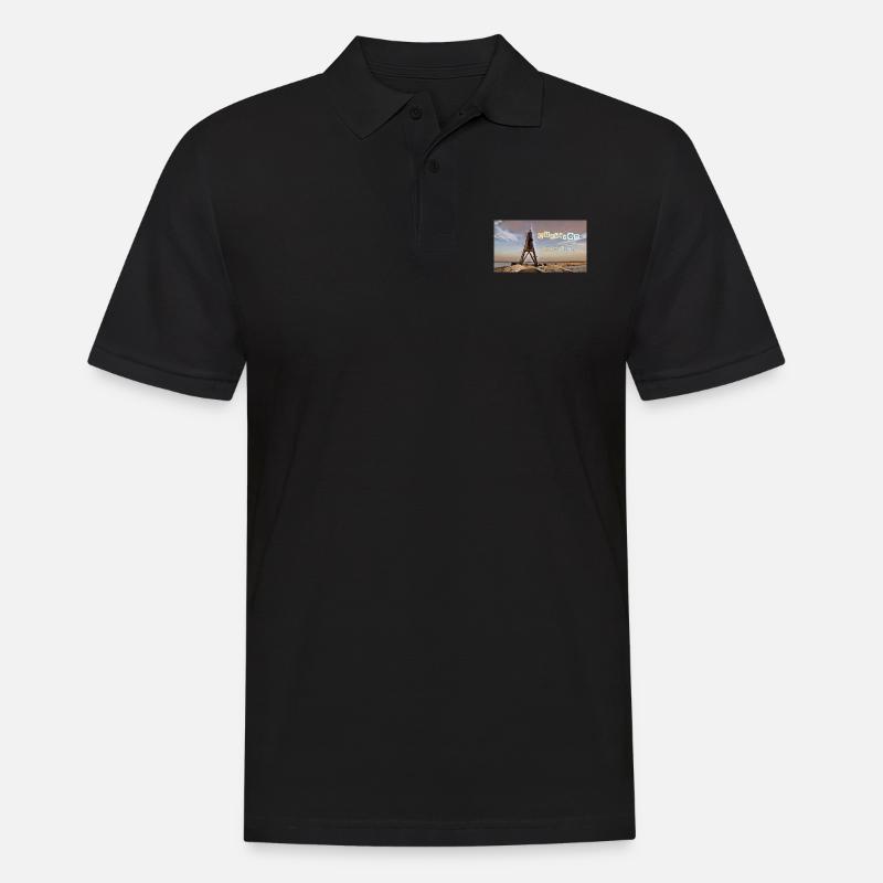 Cuxhaven Kugelbake - Männer Poloshirt - Schwarz