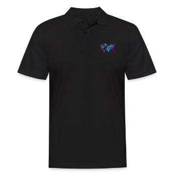 conception de carte du monde cool en bleu et violet - Polo Homme - noir - Devant - Kai (181cm)