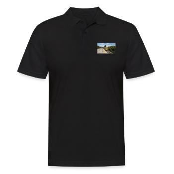 Railway Train Approach 001 - Men's Polo Shirt - black - Front - Kai (181cm)