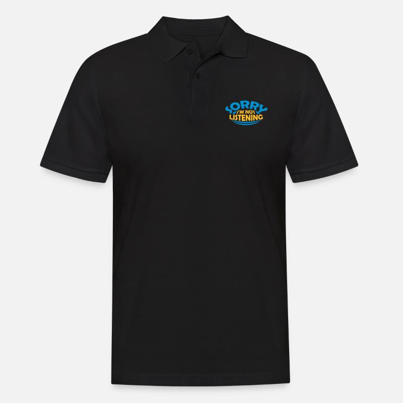 désolé de ne pas écouter - Polo Homme - noir