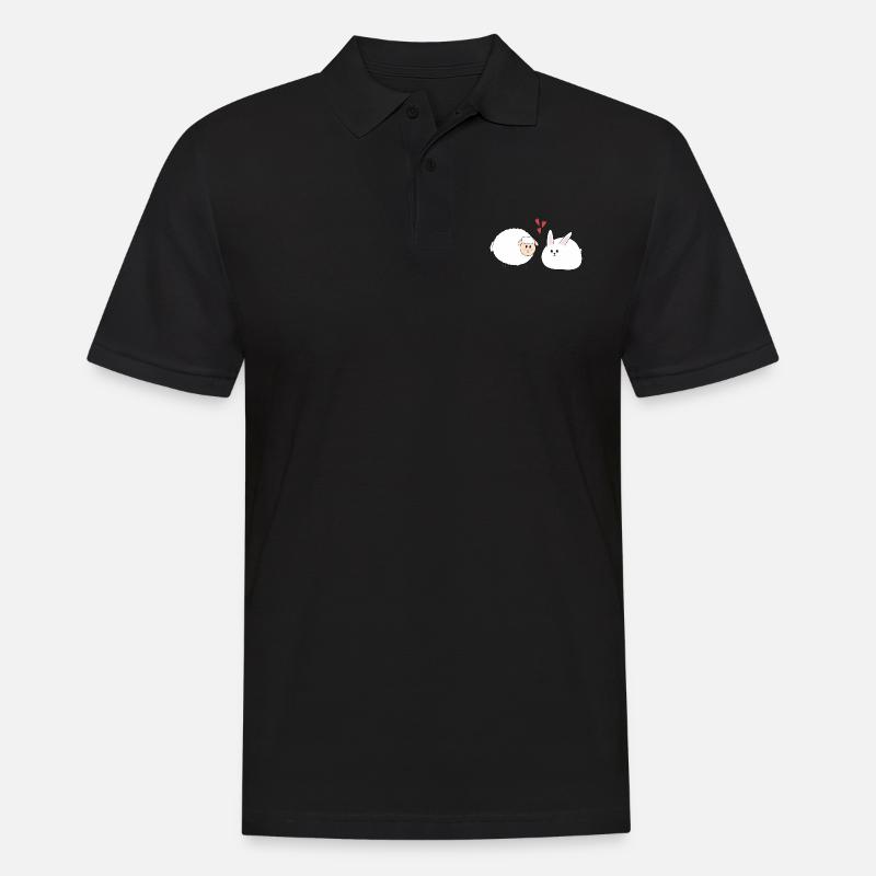 Rabbit and sheep, Easter - Men's Polo Shirt - black